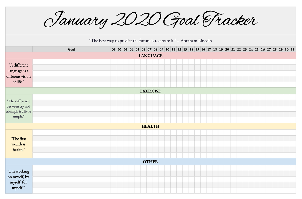 New Beginnings Goal Tracker Printable (Free)