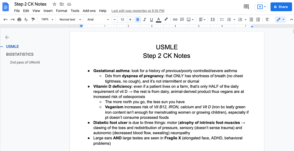 My USMLE Step 2 CK Notes: A Snippet